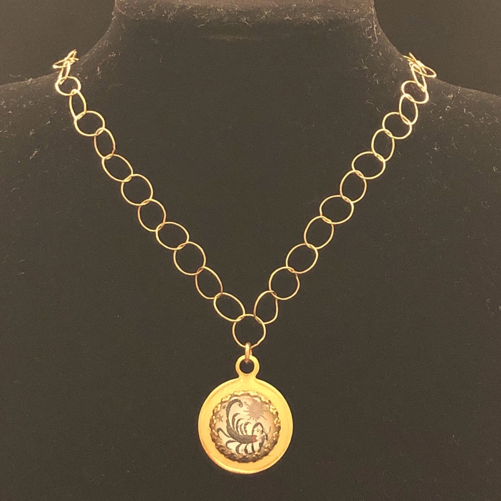 Designer Scorpio Zodiac Pendant Necklace